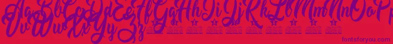Mustard Personal Use Font – Purple Fonts on Red Background