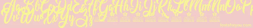 Шрифт Mustard Personal Use – жёлтые шрифты на розовом фоне