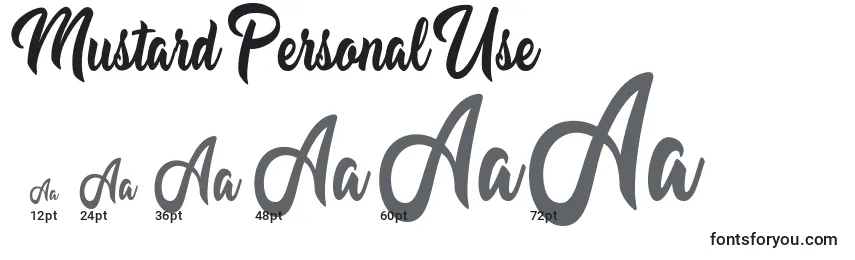 Mustard Personal Use Font Sizes