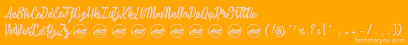 Mustardy PersonalUseOnly Font – Pink Fonts on Orange Background