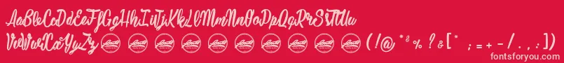 Mustardy PersonalUseOnly Font – Pink Fonts on Red Background