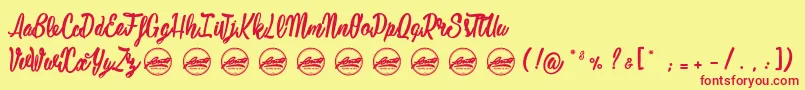 Mustardy PersonalUseOnly Font – Red Fonts on Yellow Background
