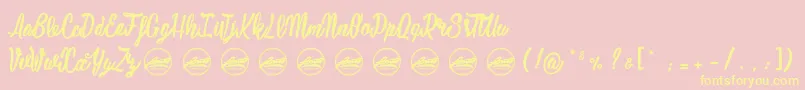 Mustardy PersonalUseOnly Font – Yellow Fonts on Pink Background