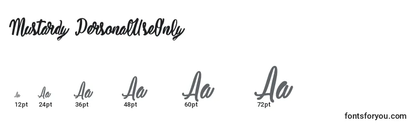 Mustardy PersonalUseOnly Font Sizes