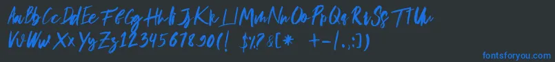 musuh Font – Blue Fonts on Black Background