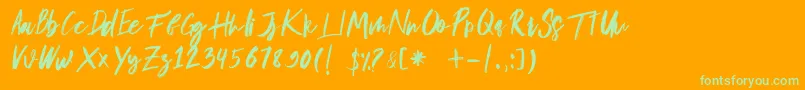 musuh Font – Green Fonts on Orange Background