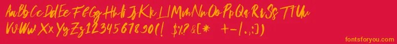 musuh Font – Orange Fonts on Red Background