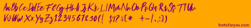 musuh Font – Purple Fonts on Orange Background