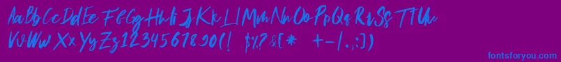 musuh Font – Blue Fonts on Purple Background