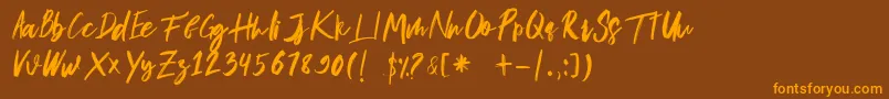 Więcej informacji o czcionce musuh Czcionka musuh – pomarańczowe czcionki na brązowym tle