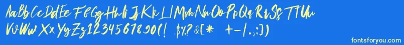 musuh Font – Yellow Fonts on Blue Background