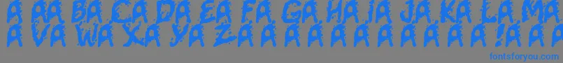 Mutant Supermodel Font – Blue Fonts on Gray Background