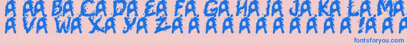 Mutant Supermodel Font – Blue Fonts on Pink Background
