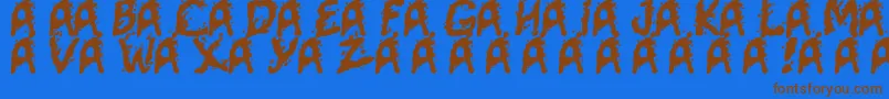 Mutant Supermodel Font – Brown Fonts on Blue Background