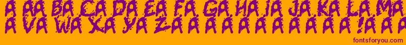 Mutant Supermodel Font – Purple Fonts on Orange Background