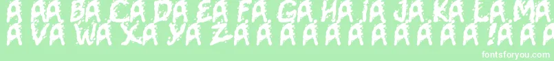 Mutant Supermodel Font – White Fonts on Green Background
