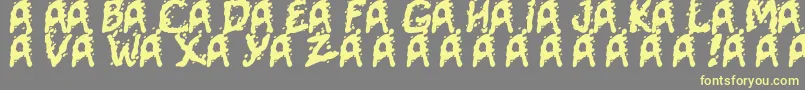 Mutant Supermodel Font – Yellow Fonts on Gray Background