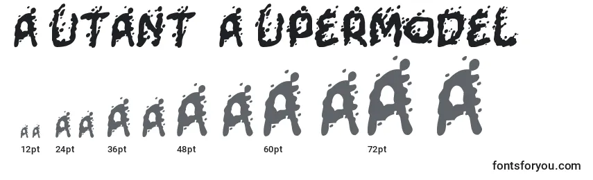 Размеры шрифта Mutant Supermodel