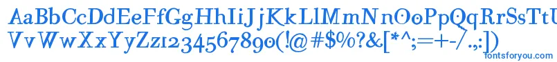 MutantA MediumOblique-Schriftart – Blaue Schriften auf weißem Hintergrund