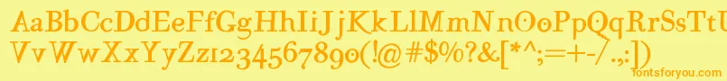 Więcej informacji o czcionce MutantA MediumOblique Czcionka MutantA MediumOblique – pomarańczowe czcionki na żółtym tle