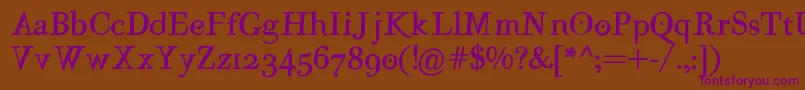 MutantA MediumOblique Font – Purple Fonts on Brown Background