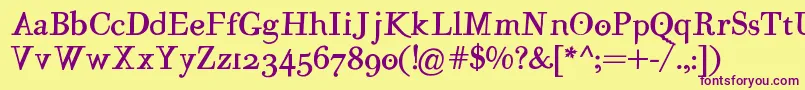 MutantA MediumOblique Font – Purple Fonts on Yellow Background