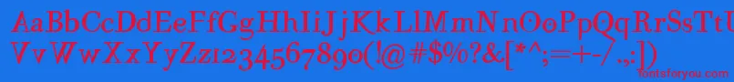 MutantA MediumOblique Font – Red Fonts on Blue Background