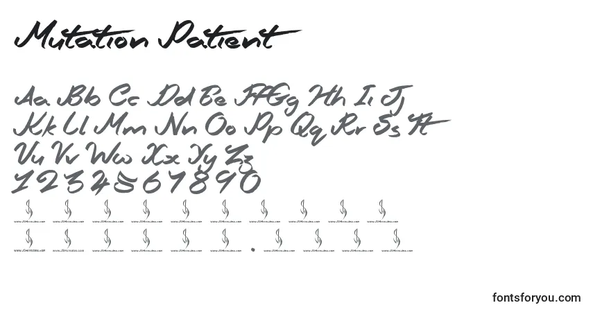 Mutation Patient-fontti – aakkoset, numerot, erikoismerkit