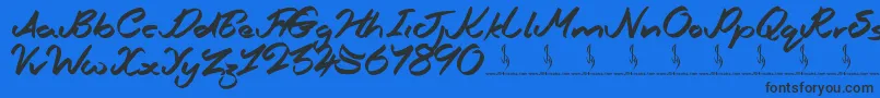 Mutation Patient Font – Black Fonts on Blue Background