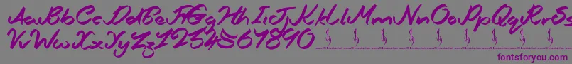 Шрифт Mutation Patient – фиолетовые шрифты на сером фоне
