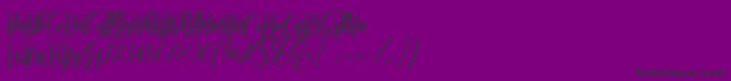 muthya-Schriftart – Schwarze Schriften auf violettem Hintergrund