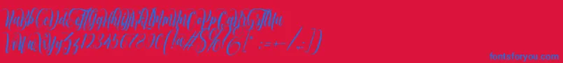 muthya Font – Blue Fonts on Red Background