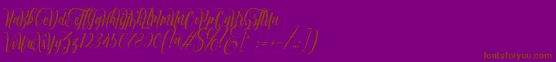 muthya Font – Brown Fonts on Purple Background