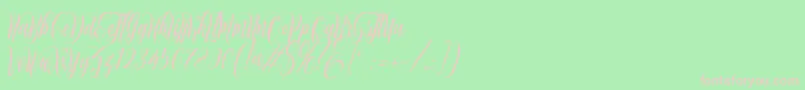 muthya Font – Pink Fonts on Green Background