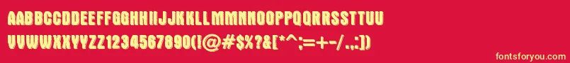 DoubleSlug Font – Yellow Fonts on Red Background