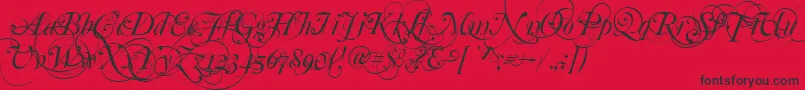 Mutlu  Ornamental Font – Black Fonts on Red Background