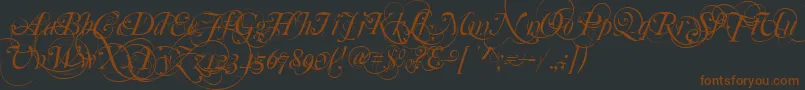 Mutlu  Ornamental-fontti – ruskeat fontit mustalla taustalla