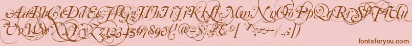 Mutlu  Ornamental-Schriftart – Braune Schriften auf rosa Hintergrund