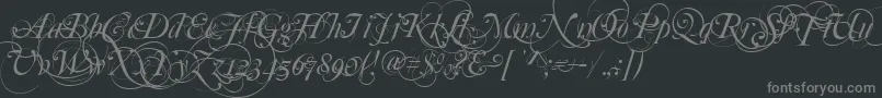 Шрифт Mutlu  Ornamental – серые шрифты на чёрном фоне