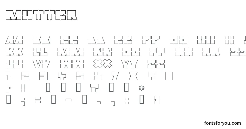 Шрифт MUTTER   (135131) – алфавит, цифры, специальные символы