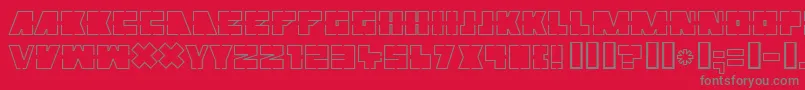 MUTTER  -Schriftart – Graue Schriften auf rotem Hintergrund