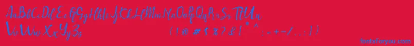 fuente Muttung Rustic – Fuentes Azules Sobre Fondo Rojo