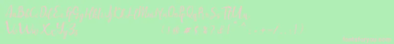 Muttung Rustic Font – Pink Fonts on Green Background