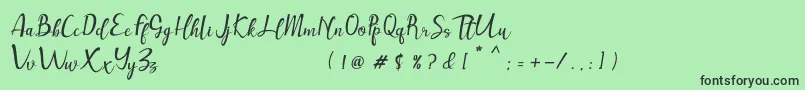 Muttung-fontti – mustat fontit vihreällä taustalla