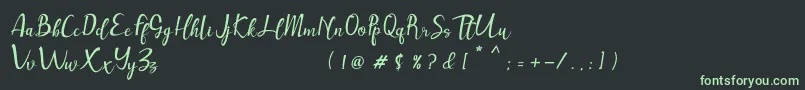 Muttung-fontti – vihreät fontit mustalla taustalla