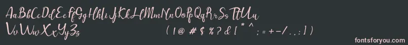 Muttung-fontti – vaaleanpunaiset fontit mustalla taustalla