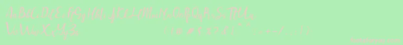 Muttung-fontti – vaaleanpunaiset fontit vihreällä taustalla