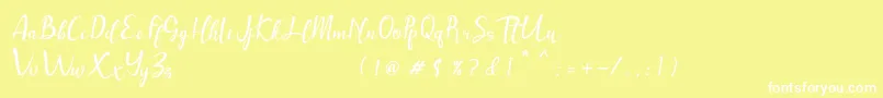 Muttung-fontti – valkoiset fontit keltaisella taustalla