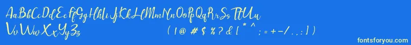 Muttung-fontti – keltaiset fontit sinisellä taustalla