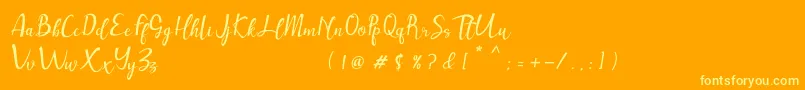 Muttung Font – Yellow Fonts on Orange Background